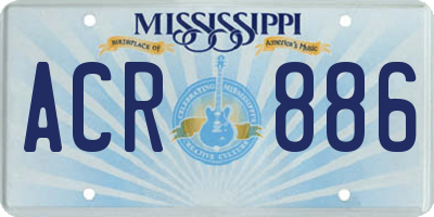 MS license plate ACR886