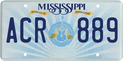 MS license plate ACR889
