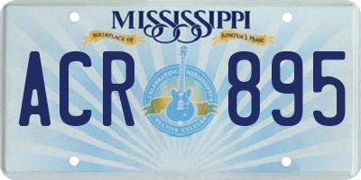 MS license plate ACR895