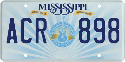 MS license plate ACR898