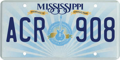MS license plate ACR908
