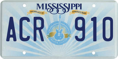 MS license plate ACR910