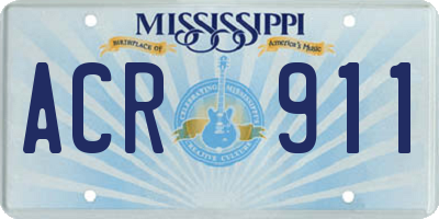 MS license plate ACR911