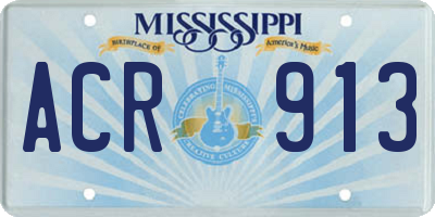 MS license plate ACR913