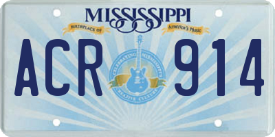 MS license plate ACR914
