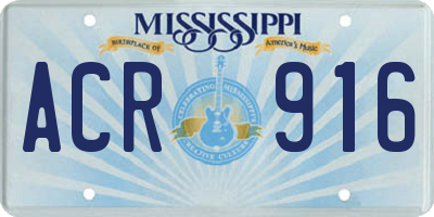 MS license plate ACR916