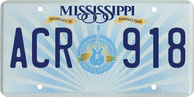 MS license plate ACR918