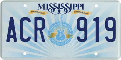 MS license plate ACR919