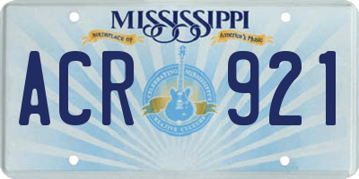 MS license plate ACR921