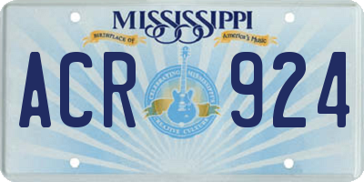 MS license plate ACR924