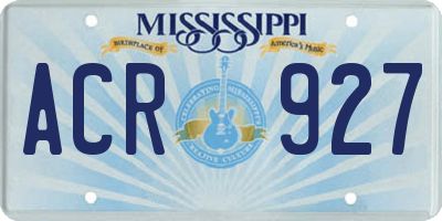 MS license plate ACR927