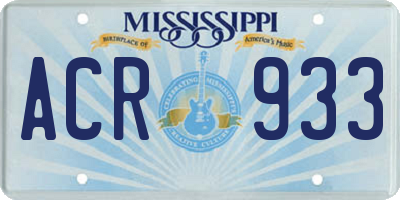 MS license plate ACR933