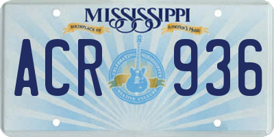 MS license plate ACR936