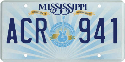 MS license plate ACR941