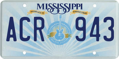 MS license plate ACR943