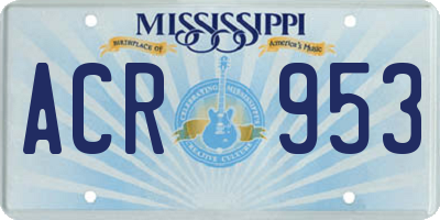 MS license plate ACR953