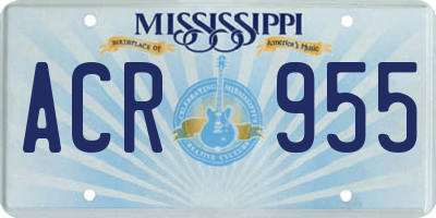 MS license plate ACR955