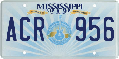 MS license plate ACR956