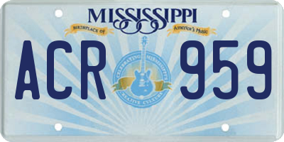 MS license plate ACR959