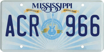 MS license plate ACR966