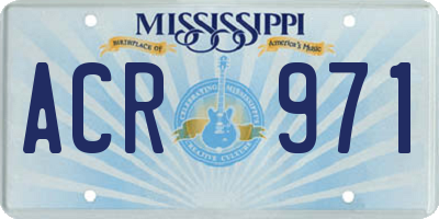 MS license plate ACR971