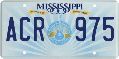 MS license plate ACR975