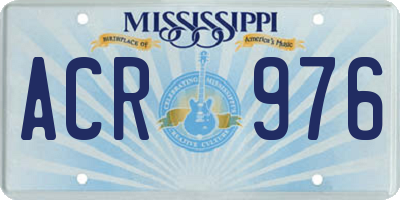 MS license plate ACR976