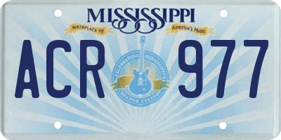 MS license plate ACR977