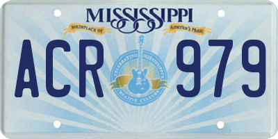 MS license plate ACR979