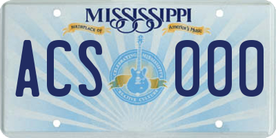 MS license plate ACS000