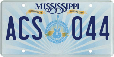 MS license plate ACS044