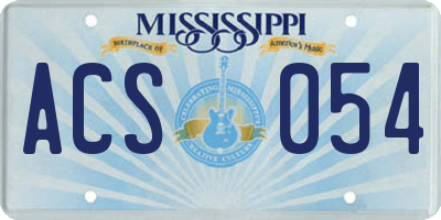 MS license plate ACS054
