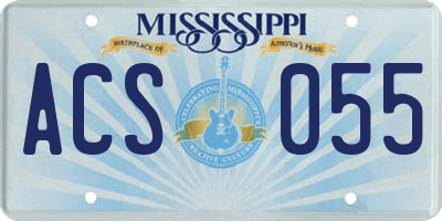 MS license plate ACS055