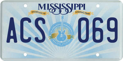 MS license plate ACS069