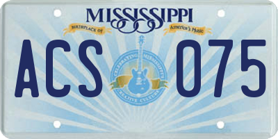 MS license plate ACS075