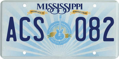 MS license plate ACS082