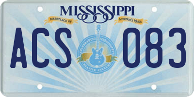 MS license plate ACS083