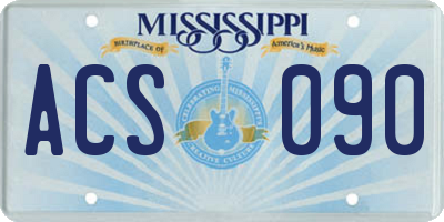 MS license plate ACS090