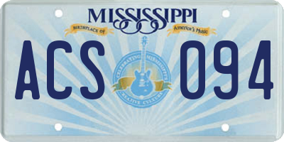 MS license plate ACS094