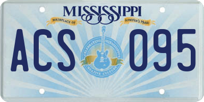 MS license plate ACS095