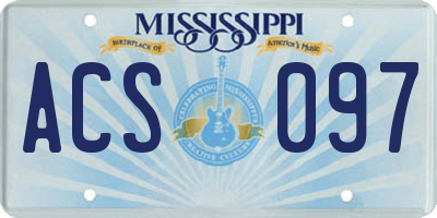 MS license plate ACS097