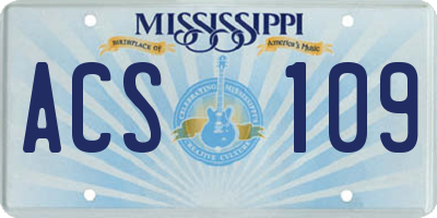 MS license plate ACS109