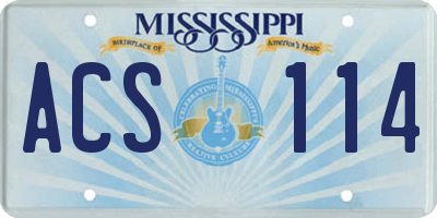 MS license plate ACS114