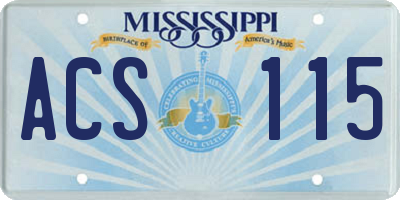 MS license plate ACS115