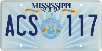 MS license plate ACS117