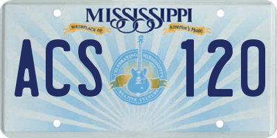 MS license plate ACS120