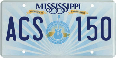 MS license plate ACS150