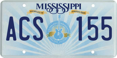 MS license plate ACS155