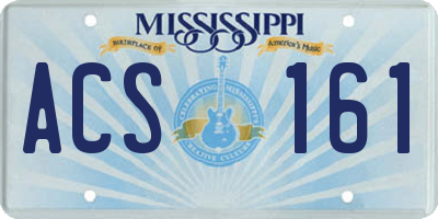 MS license plate ACS161