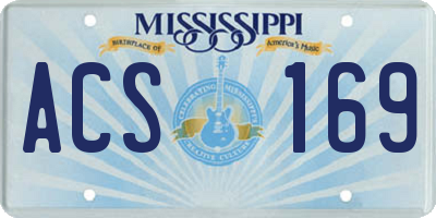 MS license plate ACS169